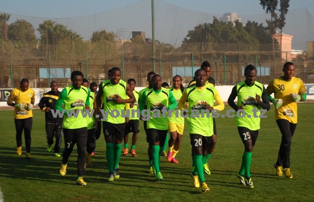 Kikosi cha Young Africans kikifanya mazoezi leo asubuhi